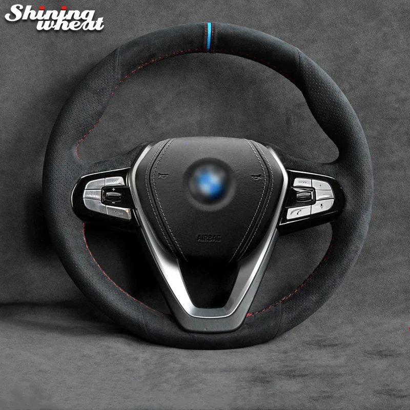 

Shining wheat Alcantara Car Steering Wheel Cover for BMW G32 GT 630i 630d 2017-2018 G30 530i 540i 520d 530e 2016-2018