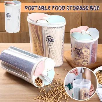 

Transparent Plastic Storage Box Petal Grains Tank Sealed Cans Dry Dried Food Container Box For Kitchen For Dry Cereals Boxes