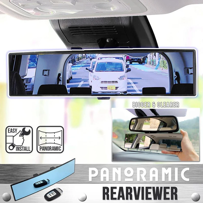 Car Inner 300mm Wide Curve Clip On Rear View Mirror W/ Anti-Glare Tint Glass Car Inner 300mm Wide Curve Clip On Rear View Mirror W/ Anti-Glare Tint Glass