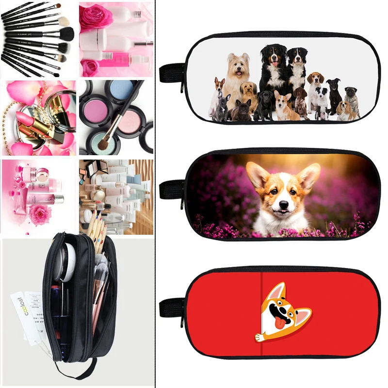 

3D Welsh Corgi Pembroke Beauty Case Women Cute Pet Dog Make Up Box Storage Korgi Pencil Box Girls Cosmetic Case Gifts Stationery