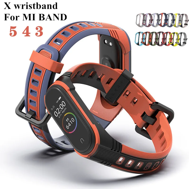 Ремешок Mijobs X для Xiaomi Mi Band 5 4 3 спортивный силиконовый браслет смарт-часов Band5 |