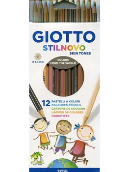 

Set of colored wooden pencils Giotto stilnovo skintones, imitation