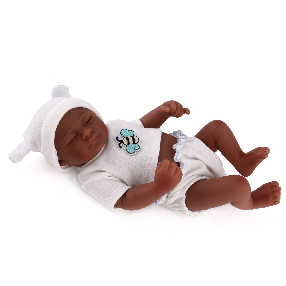 11 дюймов 28 см полный корпус силиконовый черный bebe Reborn negra cuerpo completo silicona Модная кукла куклы для детей игрушки подарок