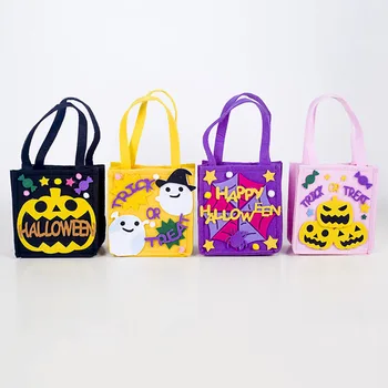 

3pcs Halloween Cloth Candy Packaging Bags Cartoon Hand Basket Felt Candy Bag Home Party Supplies Gift Box Packaging 2020