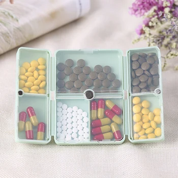 

Magnetic Supplement Pill Box Organizer Tablet Storage Case Portable Medicine Case Foldable Container Dispenser Organizer