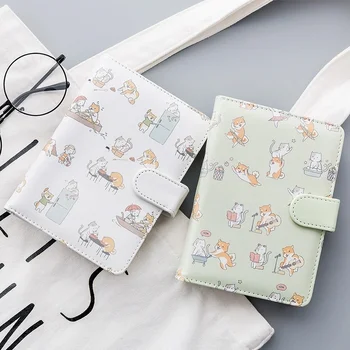 

Cute Dog Cat Print Leather Portable Notebook Kawaii Cartoon Hand Book Diary Planner Notebook Journal Gifts