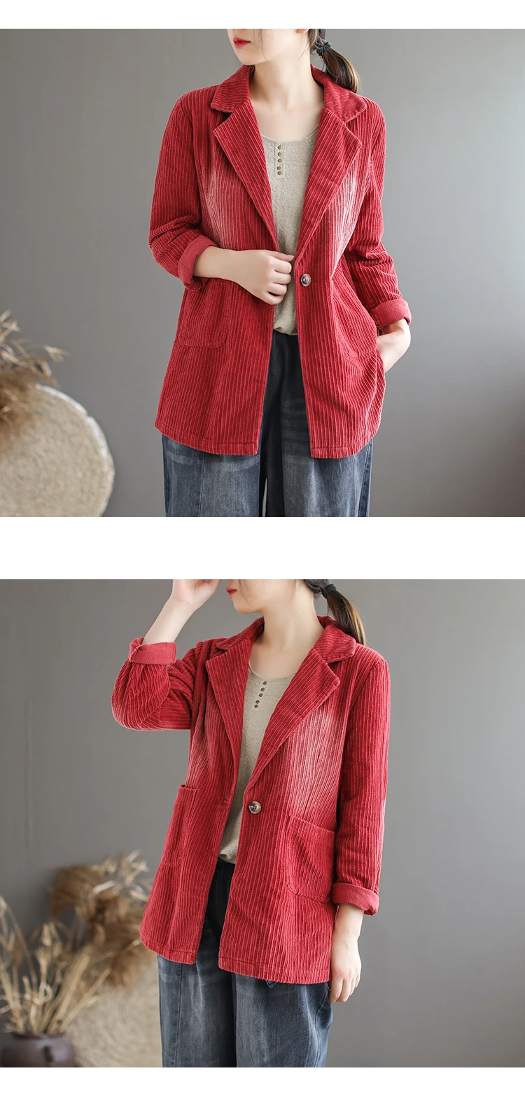 Вельветовый блейзер стиль для женщин Осенние костюмы куртки Chaqueta Mujer повседневное высококачественное пальто на одной пуговице