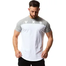Новинка, стильная мужская футболка с коротким рукавом для фитнеса, спорта, на каждый день, хлопок, впитывает пот, дышащая футболка, мужская летняя