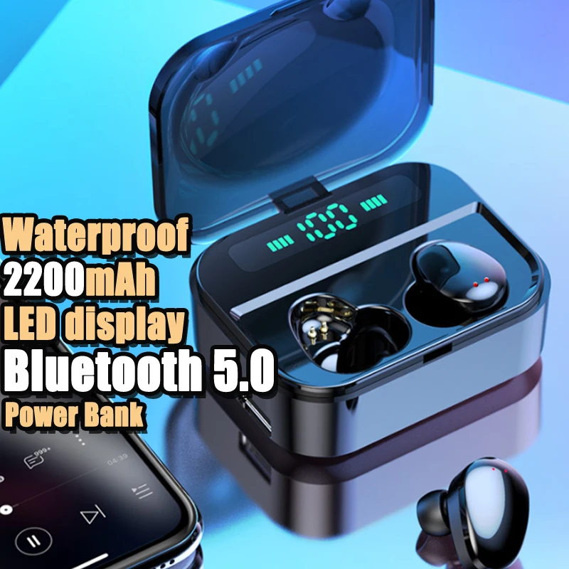 Настоящие беспроводные наушники TWS стереогарнитура с кнопкой управления