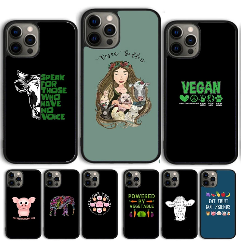iphone 13 magnetic case Vegetarian Quotes VEGAN LOVE VEGGIE Phone Case Cover For iPhone 13 11 12 Pro Max mini XS Max XR X SE 2020 6S 7 8 Plus Back Coque 13 cases