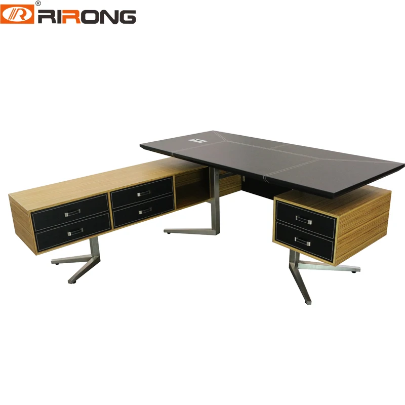 Modern Office Design Personal Office Complete Custom Brown Chocolate Office Furniture Wooden Manager Office Table Desk Set