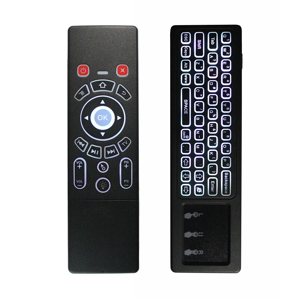 

Huacp T6 Air Mouse Remote with Keyboard Russian Backlit Light Touch Pad Built in Battery 2.4G Universal for Smart SetTop TV Box