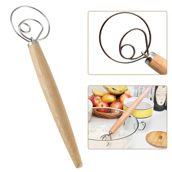 

Stainless Steel Dough Whisk Bread DIY Cooking Kit Baking Accessories with Scraper Cutting Knife for Artisan Homemade Bread
