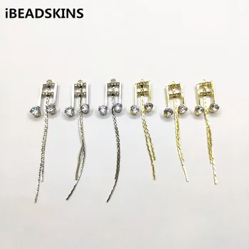 

New arrival! 70X14mm 30pcs Zircon with chain charm/Connectors for Necklace,Earrings parts,hand Made Jewelry DIY