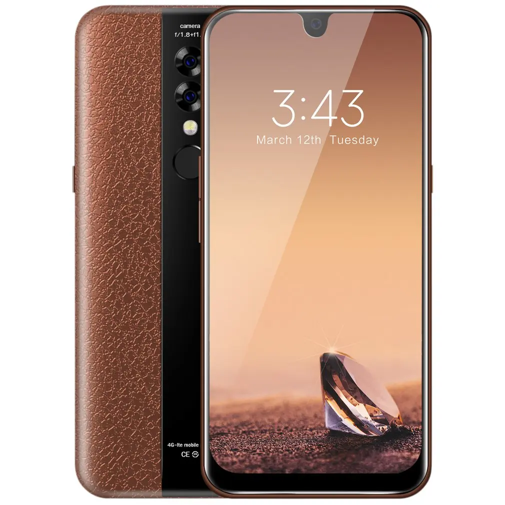 brown X23 6,2 дюймов смартфон 2+ 32 Гб мобильный телефон дисплей капли воды Тройная камера отпечатков пальцев распознавание лица смартфон - Цвет: brown