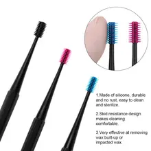 

New Ear Spoon Ear Clean Tool Spoon Spiral Ear Wax Remover Silicone Ear Pick Ear Wax Curette Double-ended Earpick