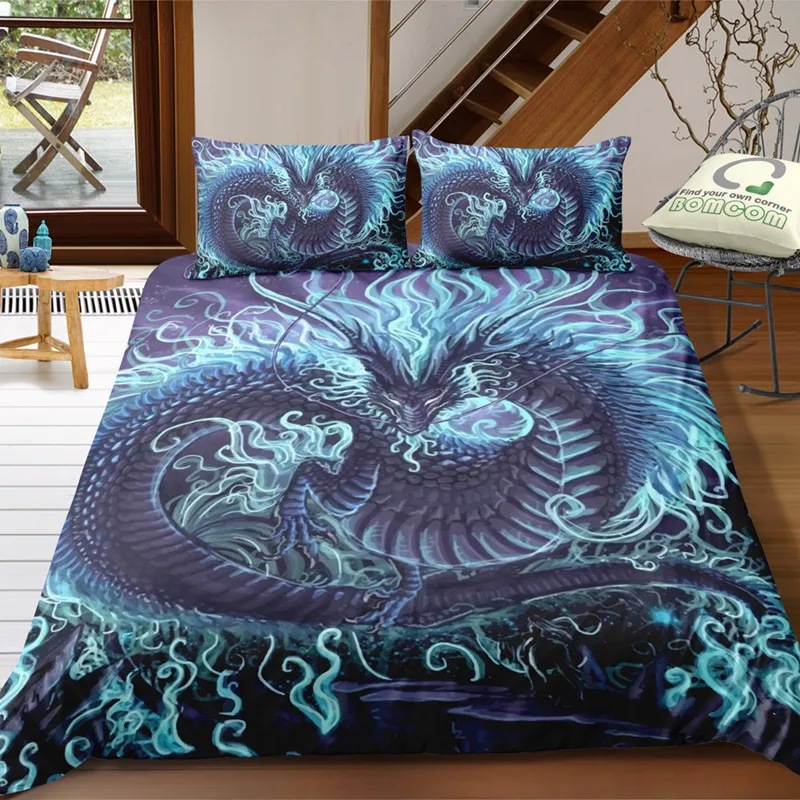 

Fanaijia 3D dragon Bedding Set Luxury cool design Duvet Cover Set with Pillowcase king comforter set