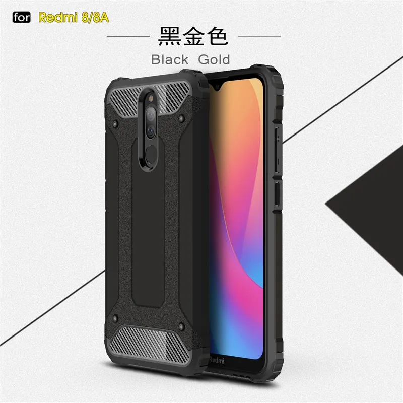 Для Xiaomi Redmi 8 8A чехол, роскошная броня, противоударный, мягкий, TPU, жесткий, PC чехол для телефона, для Redmi 8 A, силиконовый бампер, чехол