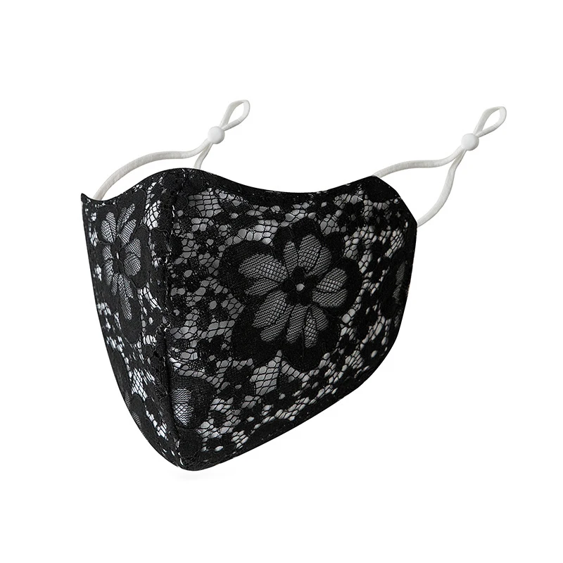 Summer Lace Cotton Mask Women Sweet Solid Color Face Mask Breathable Windproof Mouth-muffle Female Reusable Sunscreen Mouth Mask