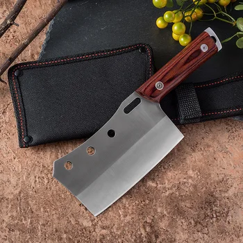 

Shuoji Outdoor Chef Knife Camping Hunting Survival Knife Pocket Stainless Steel Kitchen Knives Fixed 5Cr15mov Blade Belt Sheath