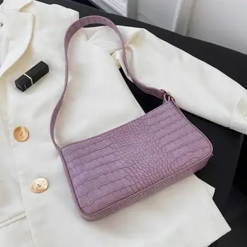 

Crocodile Pattern Pu Leather Women Shoulder Bags 2020 Small Lady Totes Bag Solid Vintage Female Hand Bag Travel Handbag Purse