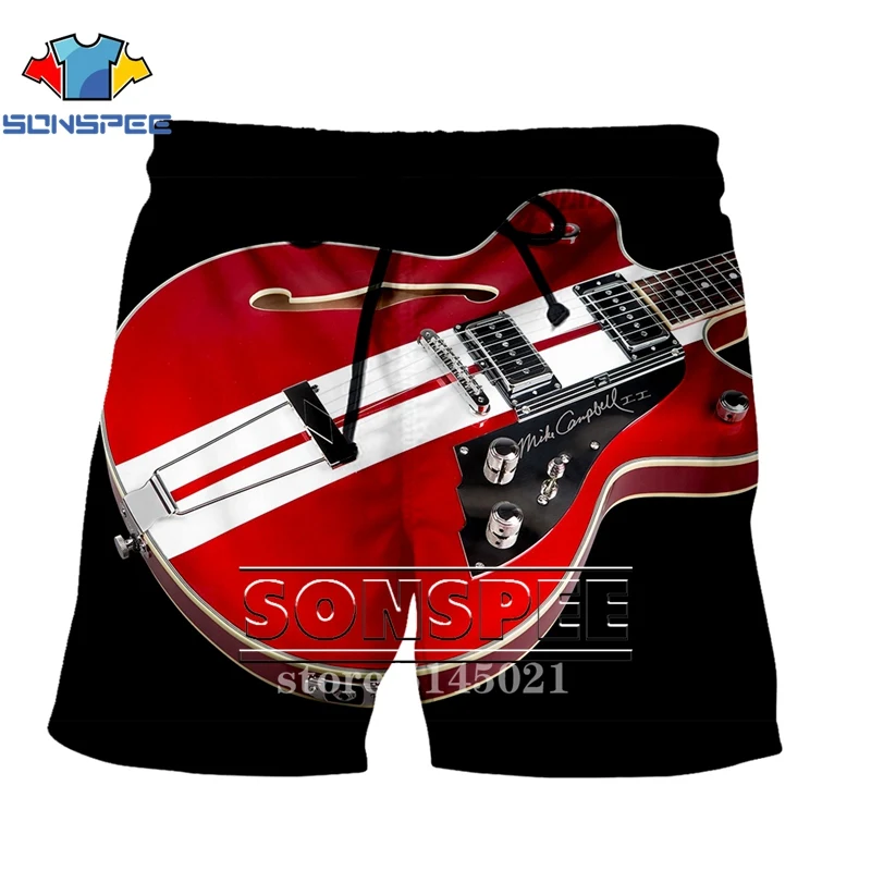 SONSPEE летние новые модные harajuku 3D принт Стильные шорты для мужчин и женщин повседневные шорты музыка в стиле рок панк гитара брендовая одежда для отдыха