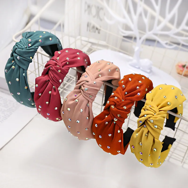 

2019 Vintage Colorful Rhinestone Hair Band For Women Girls Hoop Hair Accessories Jewel Headband opaska do wlosow haar accessoire
