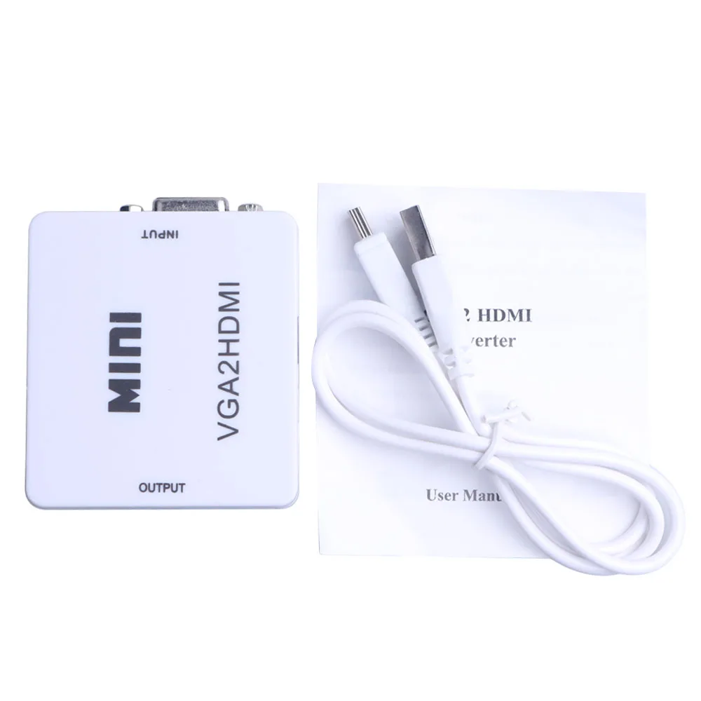 

MINI VGA to HDMI Converter With Audio 1080P VGA2HDMI Video Box Adapter for Notebook PC for HDTV Projector
