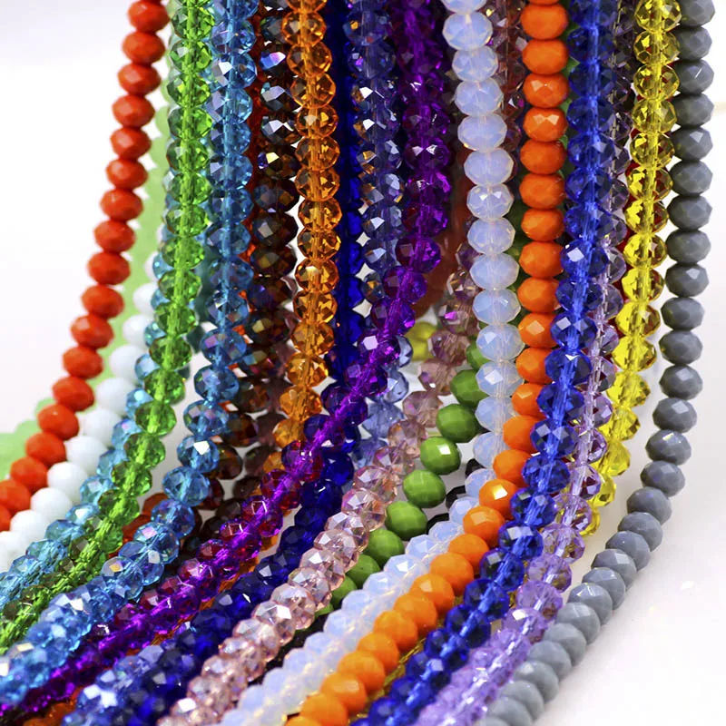 

1pc Austria Faceted Crystal Beads 4/6/8/10mm Rondelle Spacer Bead for DIY Jewelry Making Beading Necklace Accessory Supplier