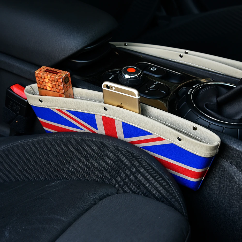 

Seat Gap Universal Storage Box Car Slit Pocket Leather Case Organizer for Wallet Phone Coins Cigarette Keys Cards small items