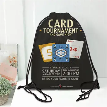 

Hot Game Night Printed backpack drawstring bag satin soft shoe bags to school custom Logo bags for women