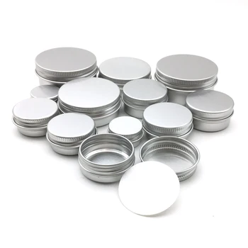 

Cream Jar Tin Cosmetic Lip Balm Containers Nail Derocation Crafts Pot Refillable Bottle Screw Thread Empty Aluminum