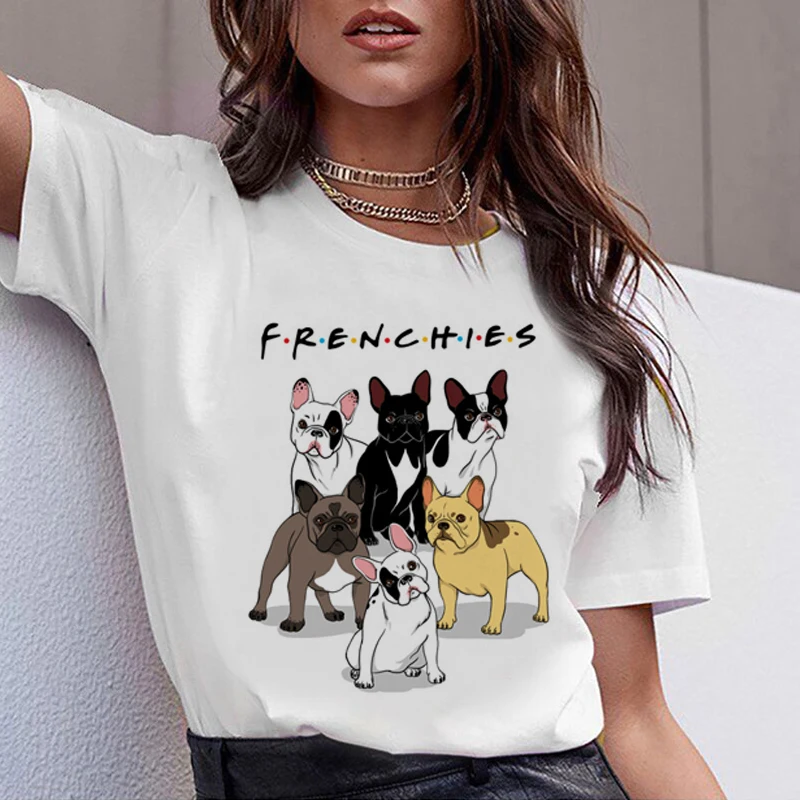 Dachshund Pug Teckel Funny T Shirt Women Harajuku Cute French Bulldog Frances German Shepherd T-shirt Pit Bull Tshirt Top Female - Цвет: 20394