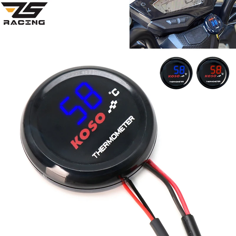 ZS Racing Universal Koso 0°C-120°C Motorcycle Thermometer Instruments Water Temp Temperature Digital Display Gauge Meter