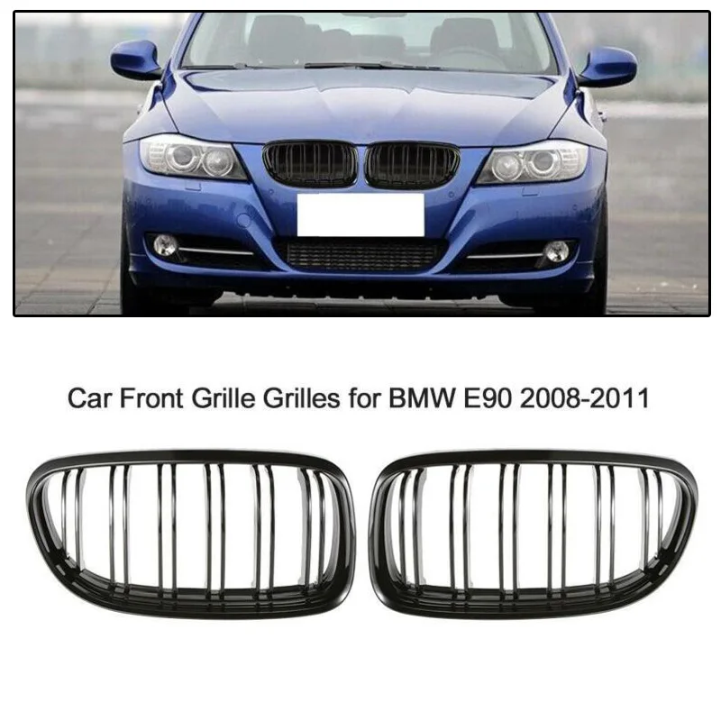

2pcs Gloss Black Front Grille Kidney Grill Double ABS For BMW E90 E91 2006-2008 Accessory ABS Black Worn grilles