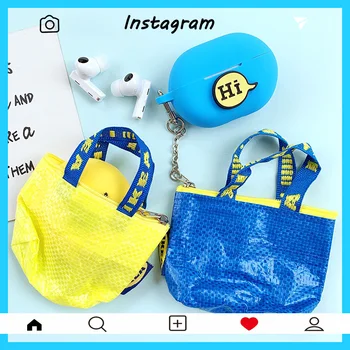 

Cute Mini shopping bag for huawei freebuds pro 4 2020 Case Wireless Bluetooth Earphone Shockproof Silicon Case Headphone Box