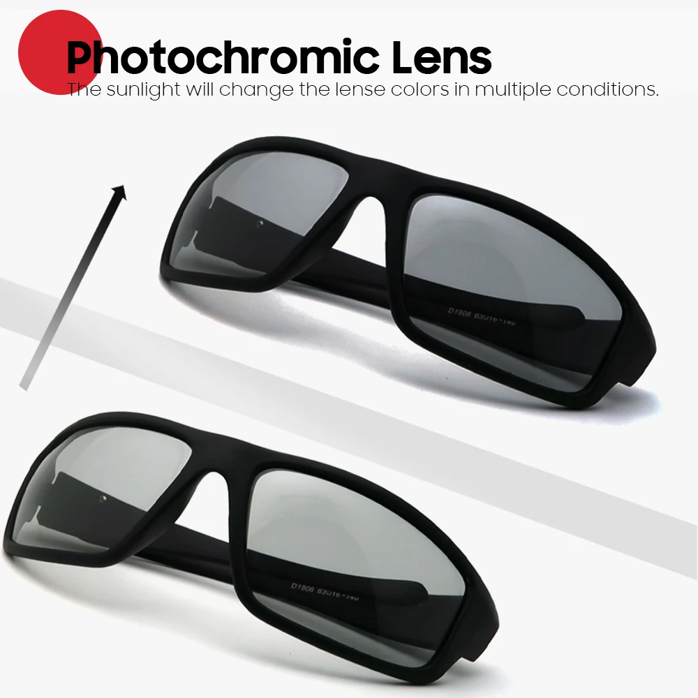 Men Photochromic Sunglasses Matte Black Sports Goggles Women Color Changing 100% Polarized Bicycle Riding 2022 Sun Glasses