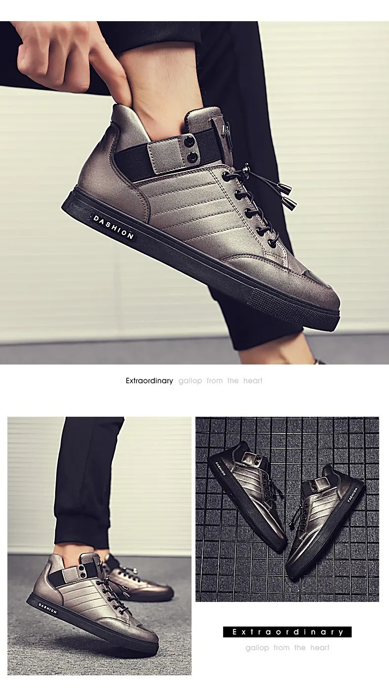 M- Autumn and winter new in the round head trend fashion outdoor sports shoes casual wild comfortable wear lace up men's shoes