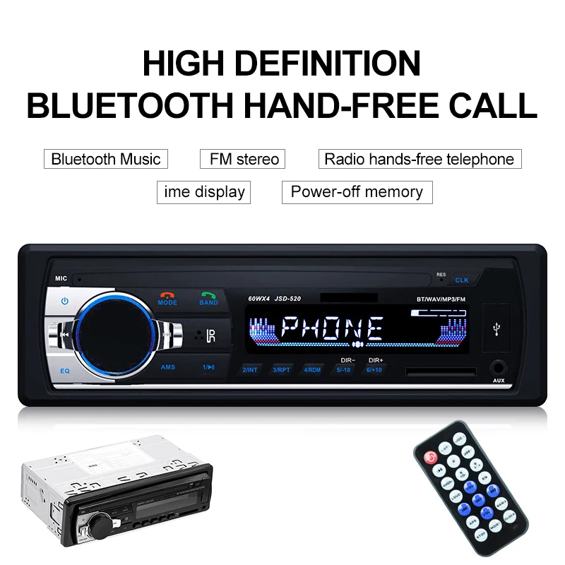 Автомобильный мультимедийный плеер Автомобильный радиоприемник с bluetooth MP3 музыкальный плеер Автомобильный стерео радио FM Aux Входной приемник USB 12 В In-dash 1 Din