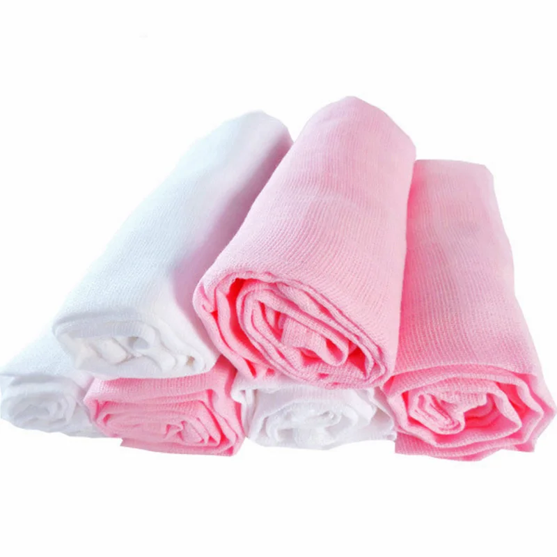 

6 Pieces Baby Muslin Nappy 70*70 cm Repeated Use Gauze Diaper Newborn Cotton Wash Safe Cloth Diaper