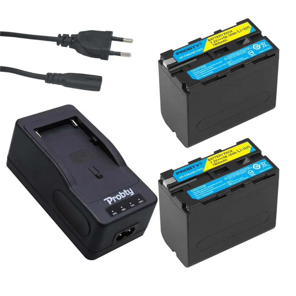 

2x 7800mAh NP-F970 NP-F960 NP F970 NP F960 Battery +LED Rapid Battery Charger For SONY F930 F950 F770 F570 NP-F750 NPF770