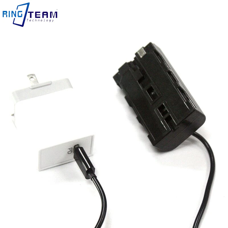 타입 C 전원 케이블 및 NP-F550, NP-F970 더미 배터리 DC 커플러 - 고독스, 용누오, 난광 사진용 LED 조명을 위한 안정적인 전원 공급