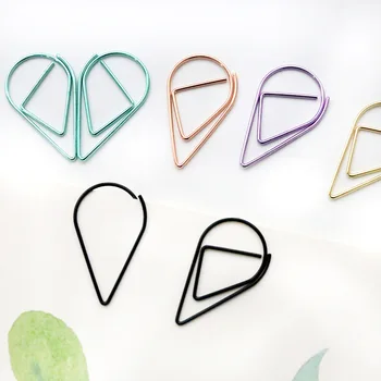 

30/50PC Fresh and Simple Water Drop Shape Paper Clip Paper Clip Creative Shape Bookmark Office Supplies Student Stationery