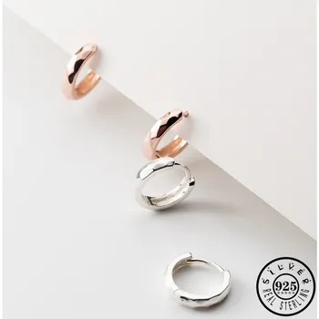 

Mens 925 Sterling Silver Small Huggie Hoops Piercing Earrings Rose Gold Color Plated Minimalist Kpop Ear Rings Earings for Women