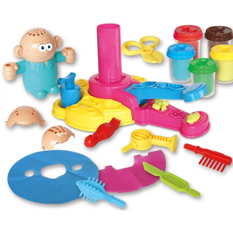 Children DIY Color Mud Hairdressing Model Toy Set Kids 3D Educational Toys