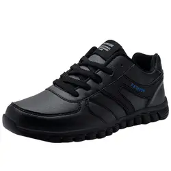 Однотонная мужская повседневная обувь черного цвета для прогулок походная обувь мужская Нескользящая Мужская Спортивная обувь на толстой