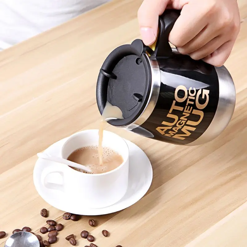 400ML Electric Stainless Steel Auto Self Stirring Coffee Mug Magnetized Mixing Cup for Tea Milk Hot Chocolate Cocoa Protein | Дом и сад