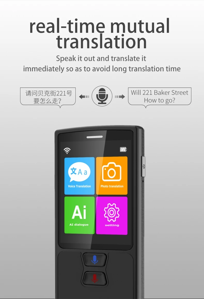 Voice translator Photo translation 82 Languages AI Smart Dialogue Learn foreign languages quickly Travel translator BLACK