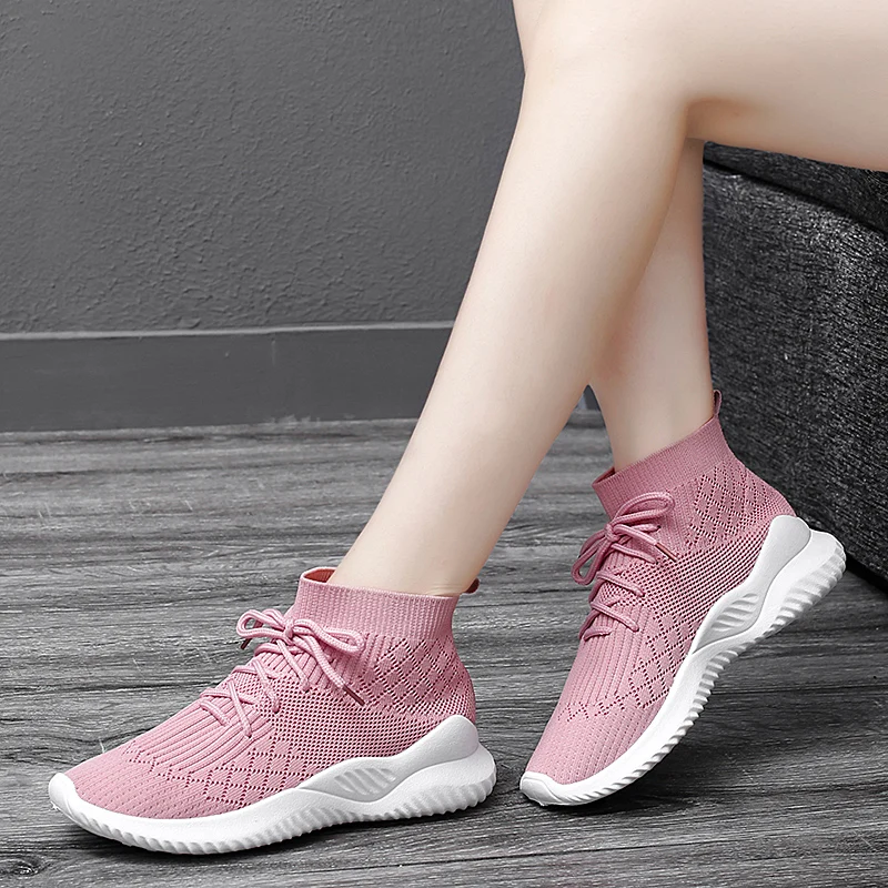 Women Sneakers Light Socks Shoes High Top Shoes Socks Shoe Parent-child Shoes Womens Sport Shoes Breath Running Shoes Wark Shoes