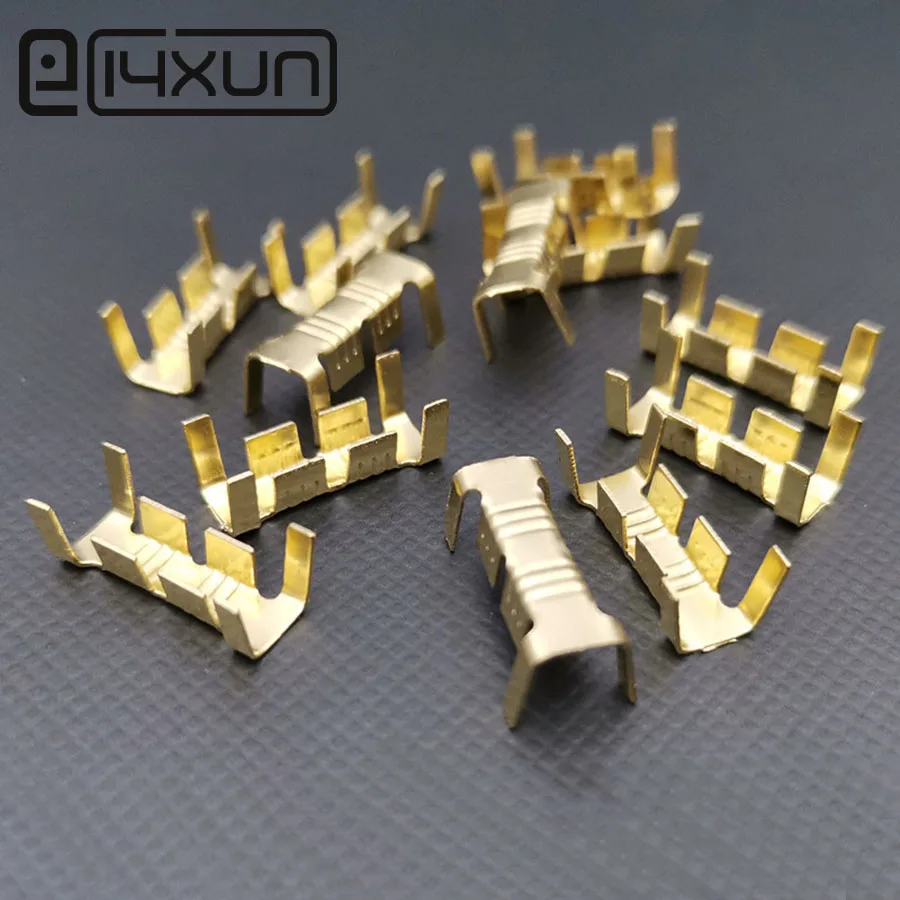

100pcs U Type Car Wiring Harness Terminal Connectors Copper Joint Crimp Terminals for 14AWG 13AWG 12AWG 11AWG cable etc.